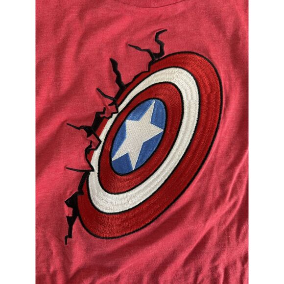 Marvel Captain America embroidered tee shirt size boys XL - Picture 4 of 5